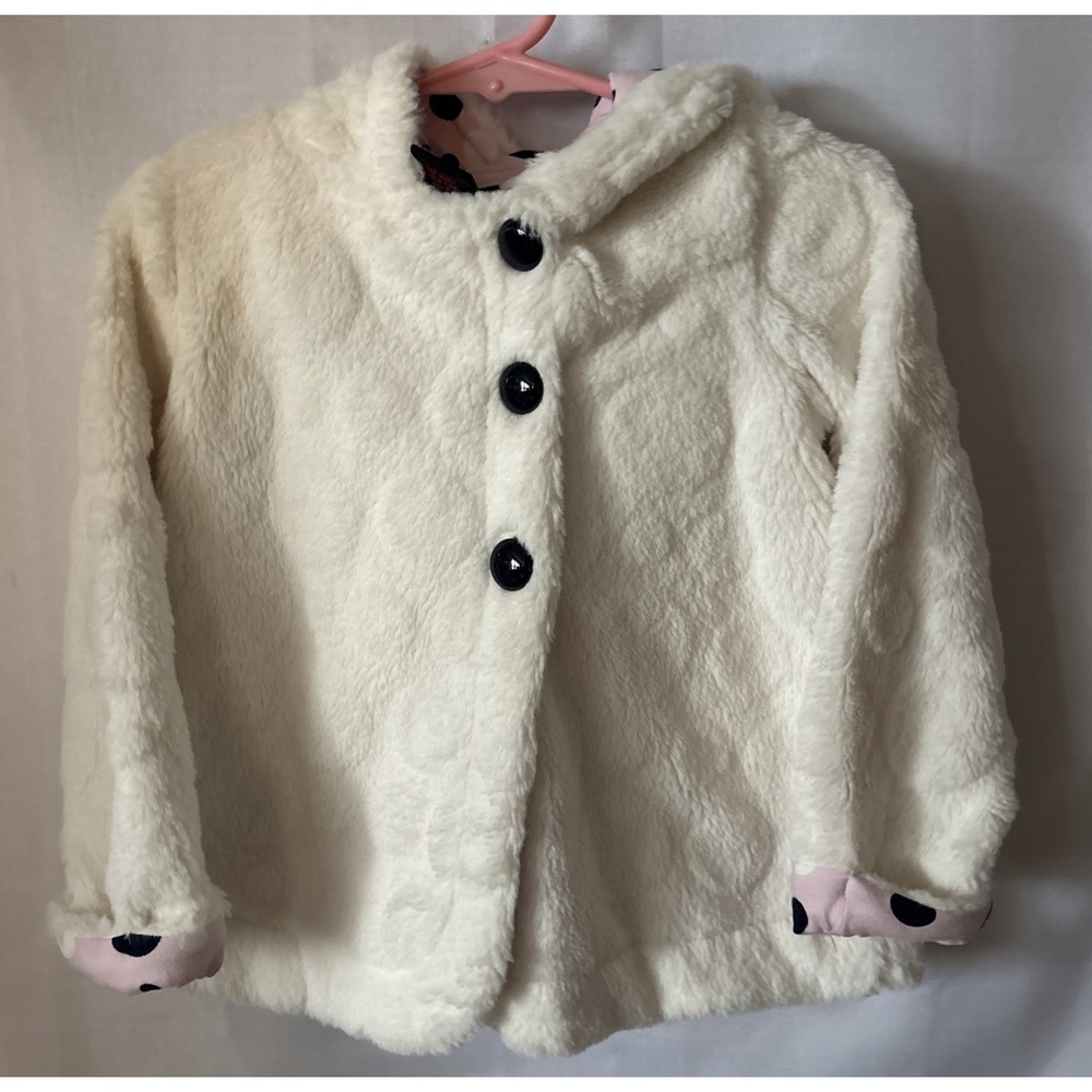Cynthia Rowley Hooded Winter Coat Toddler Size 24M Faux Fur Ivory